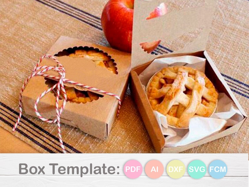 Apple Pie Box Template Svg Studio3 Fcm and Dxf Etsy