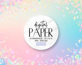 Dreamy pastel gradient backgrounds with colorful confetti on the edges, digital paper collection.