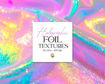 Coleção de texturas holográficas em tons pastel