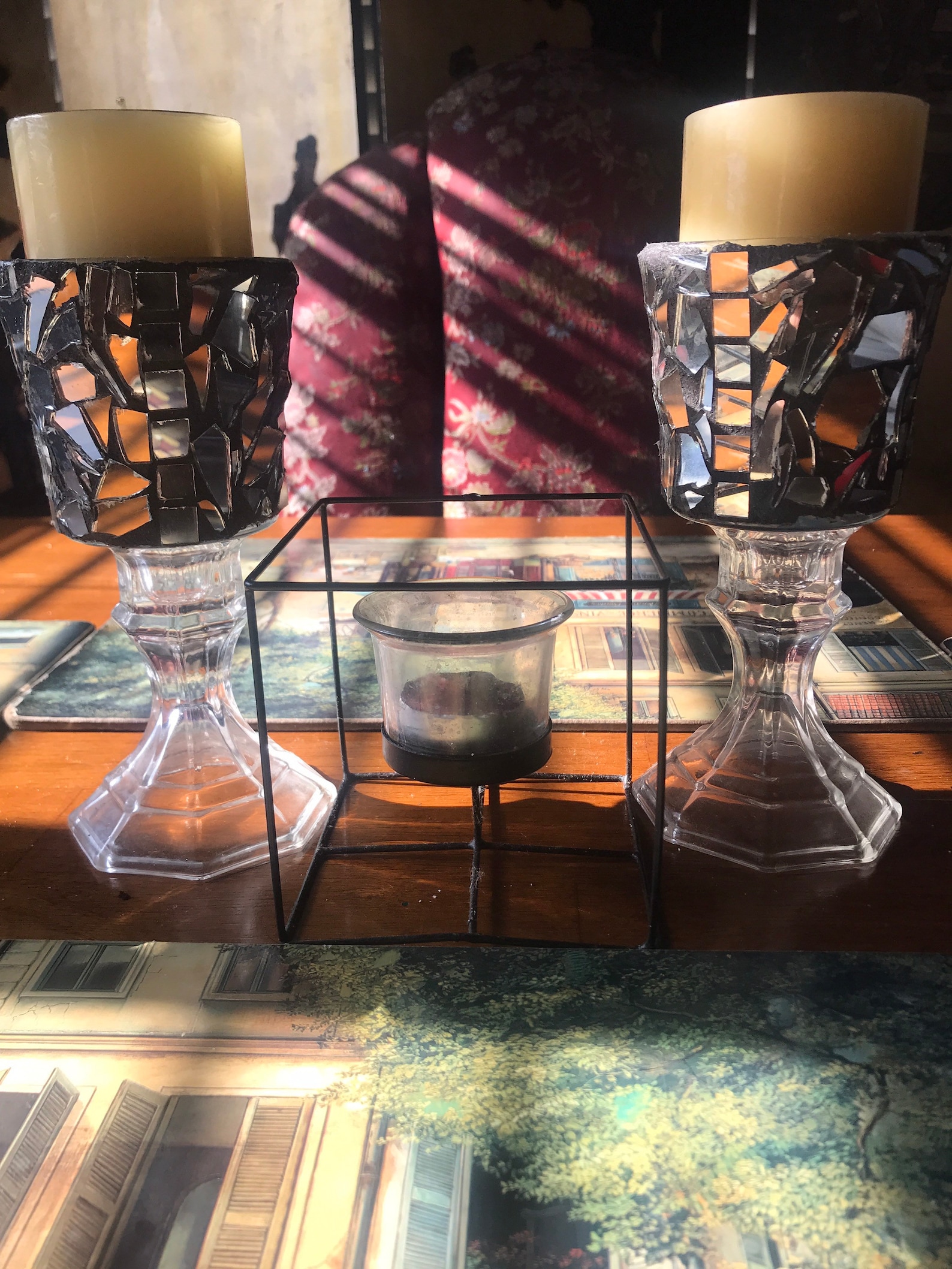 Mirrored Mosaic Candle Holders Etsy