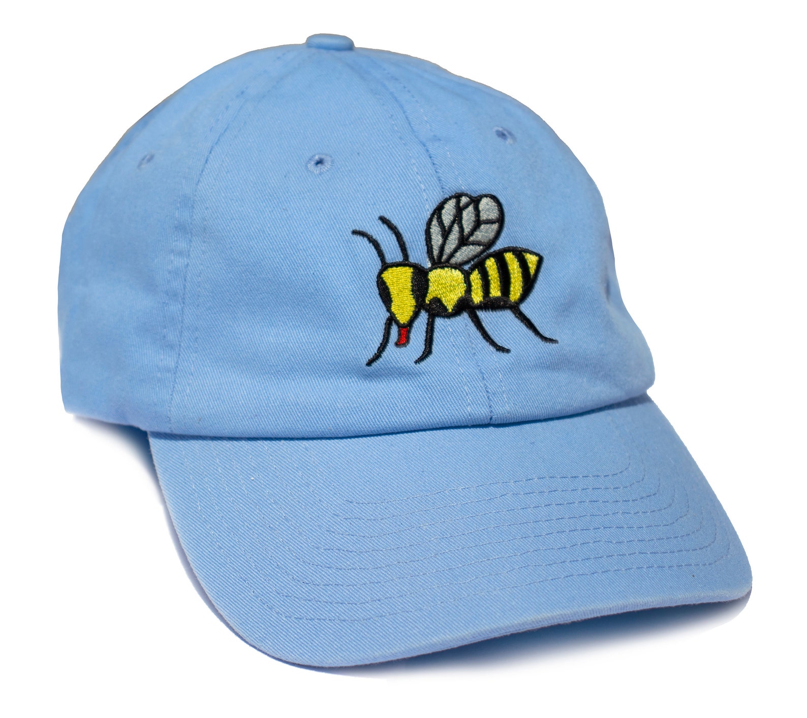Signature Bee Cap Embroidered Bee Baseball Cap Blue Etsy