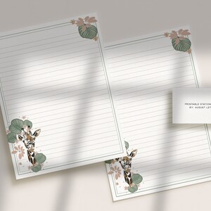 Jungle Giraffe Printable Stationery & Envelopes A4 US - Etsy