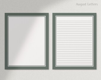 PRINTABLE Notes, Botanical Letter Writing Paper, 8.5x11, Unlined ...