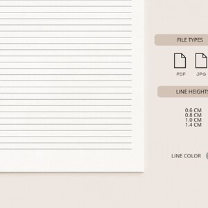 Basic Lined Letter Writing Paper, 4 Line Heights | Plain A4 Printable ...