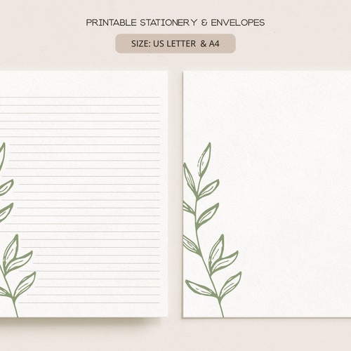 Autumn Leaves Printable Letter Writing Paper / A4 8.5x11 / - Etsy