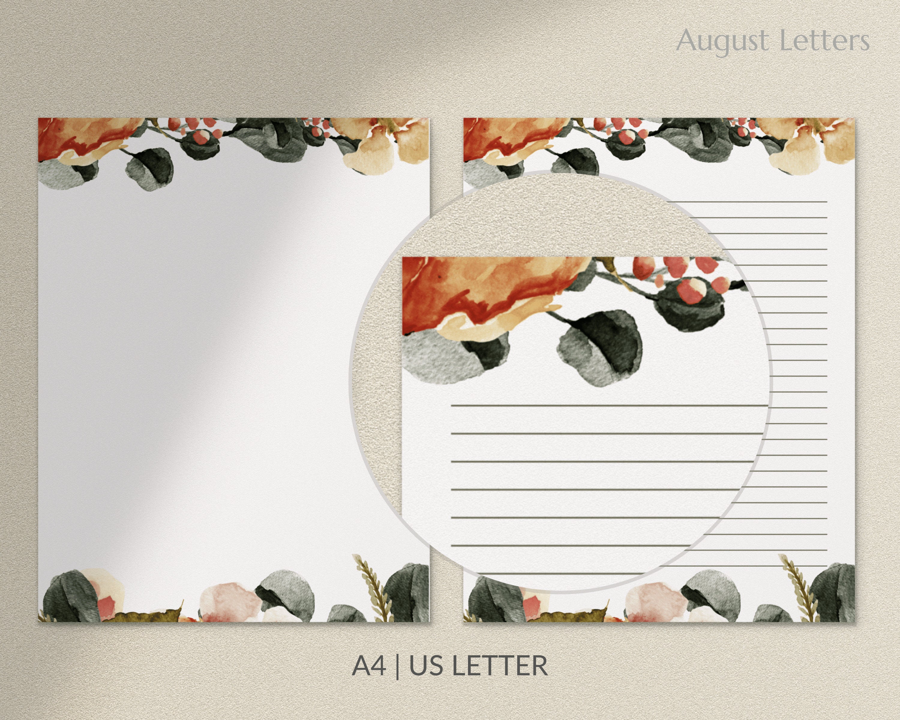 Digital Letter Paper Printable Letter Writing Printable Stationary