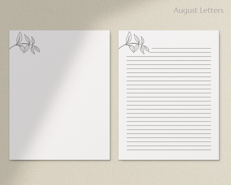 Printable Stationery Paper/ A4 8.5x11 / Lined Unlined / Etsy