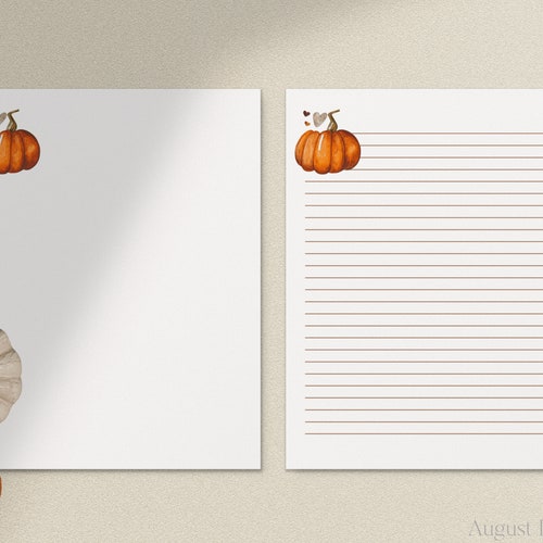 Paper & Surfaces Pretty Stationery Digital Writing Paper Fall Pumpkins ...