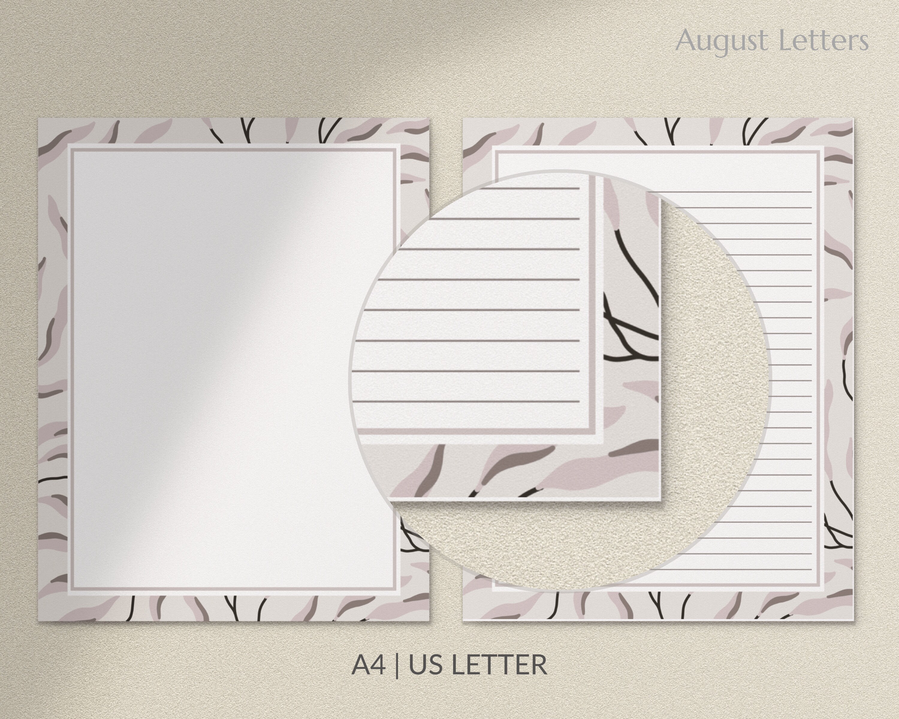 Printable Stationery Paper/ A4 8.5x11 / Lined Unlined / Etsy
