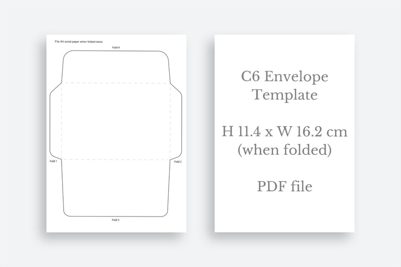c6 printable envelope template 114 x 162 cm pdf file etsy