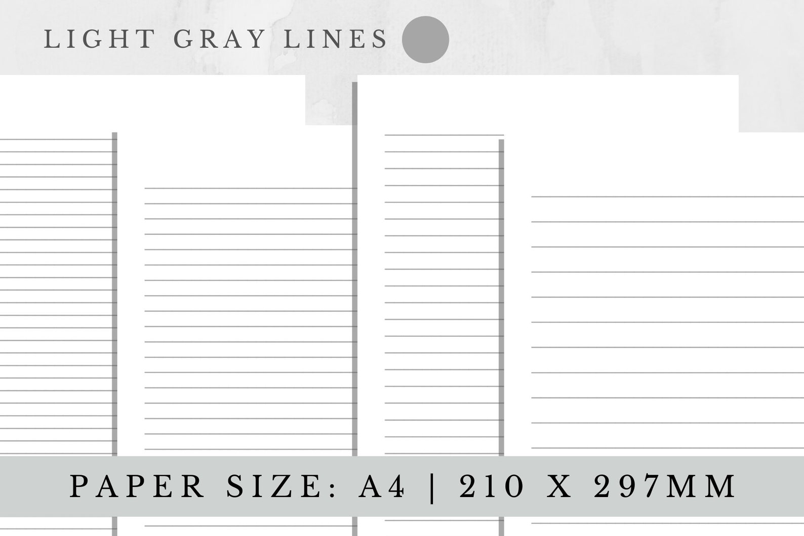 Set of 4plain Lined Letter Writing Paper A4 Printable Etsy