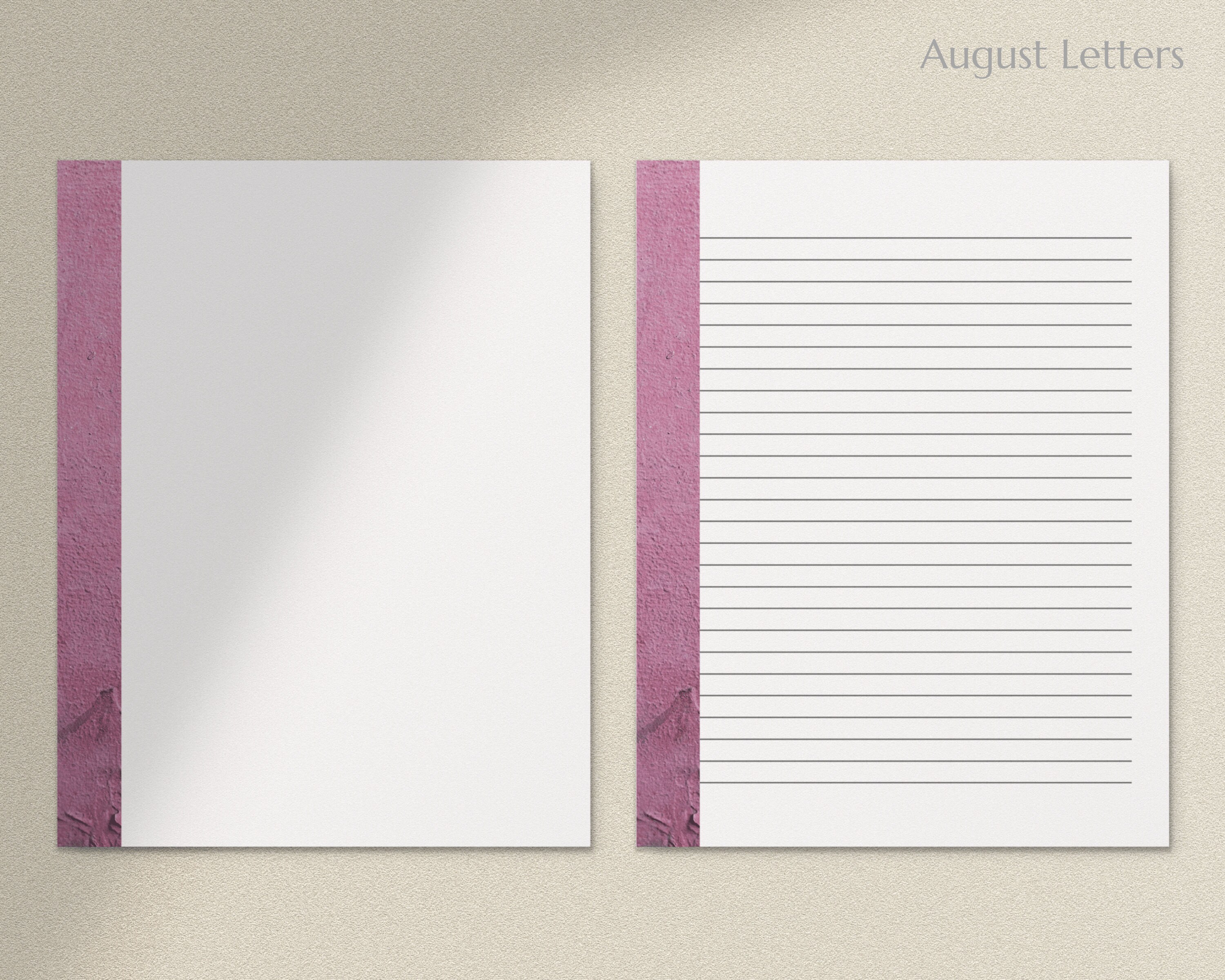 pink textured border printable letter writing paper a4 etsy