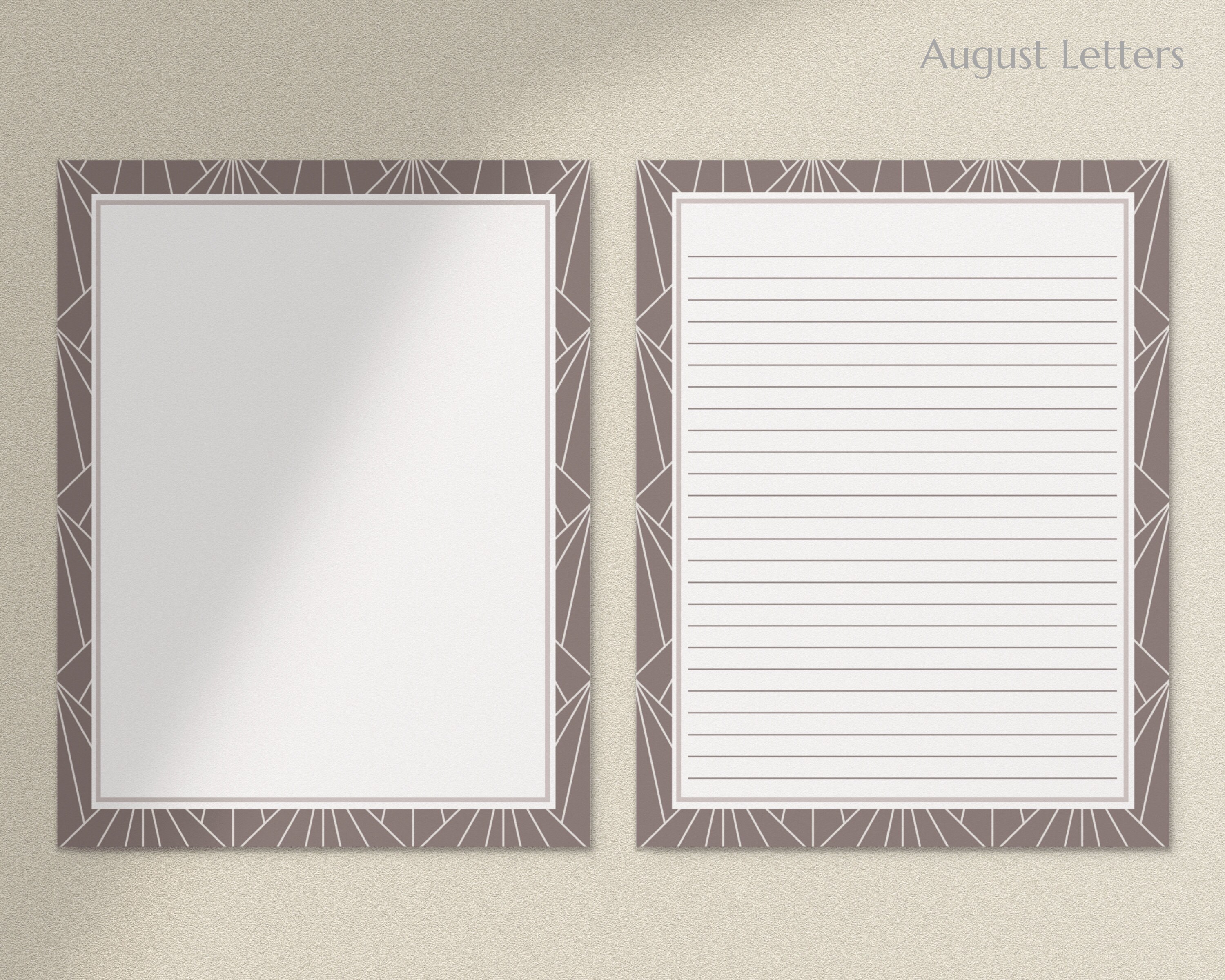 printable stationery paper a4 85x11 lined unlined etsy
