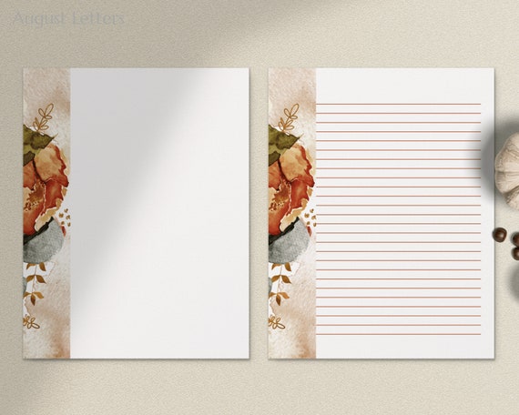 Free Printable Lined Fall Stationery Paper