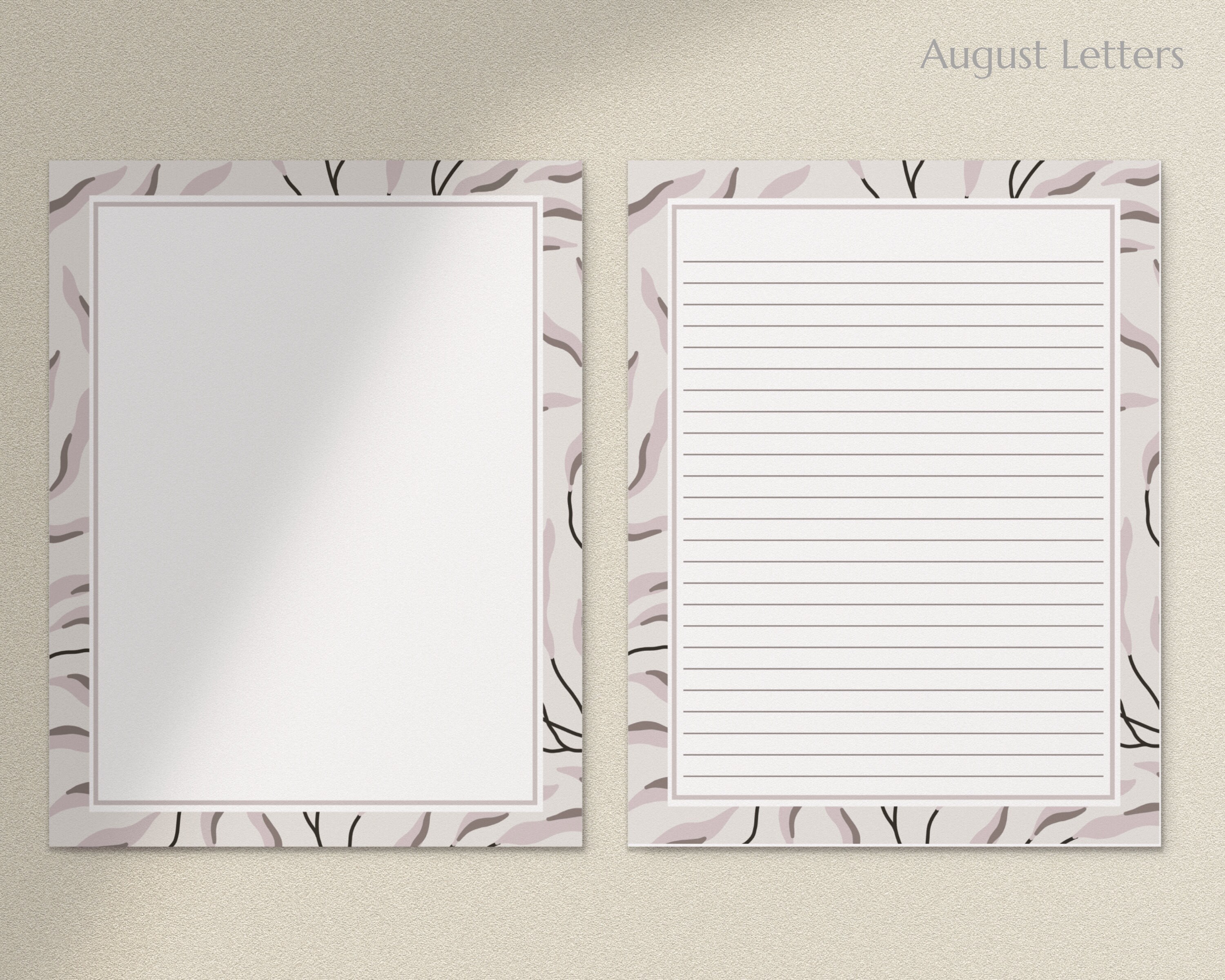 Printable Stationery Paper/ A4 8.5x11 / Lined Unlined / Etsy