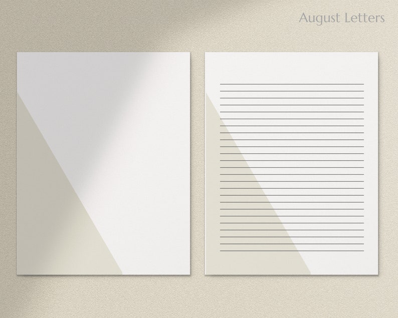Two Tone Beige Printable Letter Writing Paper / A4 8.5x11