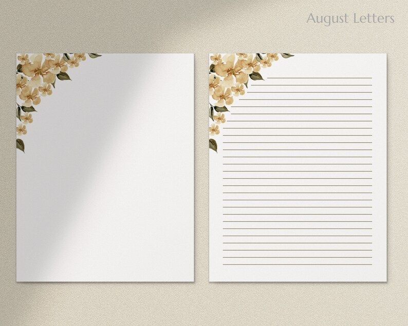 Printable Stationery Paper/ A4 8.5x11 / Lined Unlined / Etsy