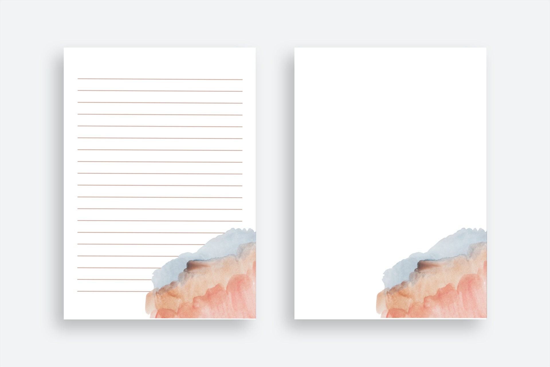 Printable Stationery Paper 5x7 In Lined Unlined Digital Etsy Printable Stationery Paper 5x7 In Lined Unlined Digital Etsy