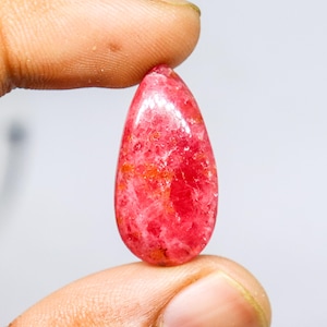 Natural Ruby Zoisite Pear Cabochon 29.35 Carat 26x14 MM Red Gemstone Loose Gemstone, Jewelry Making Stone