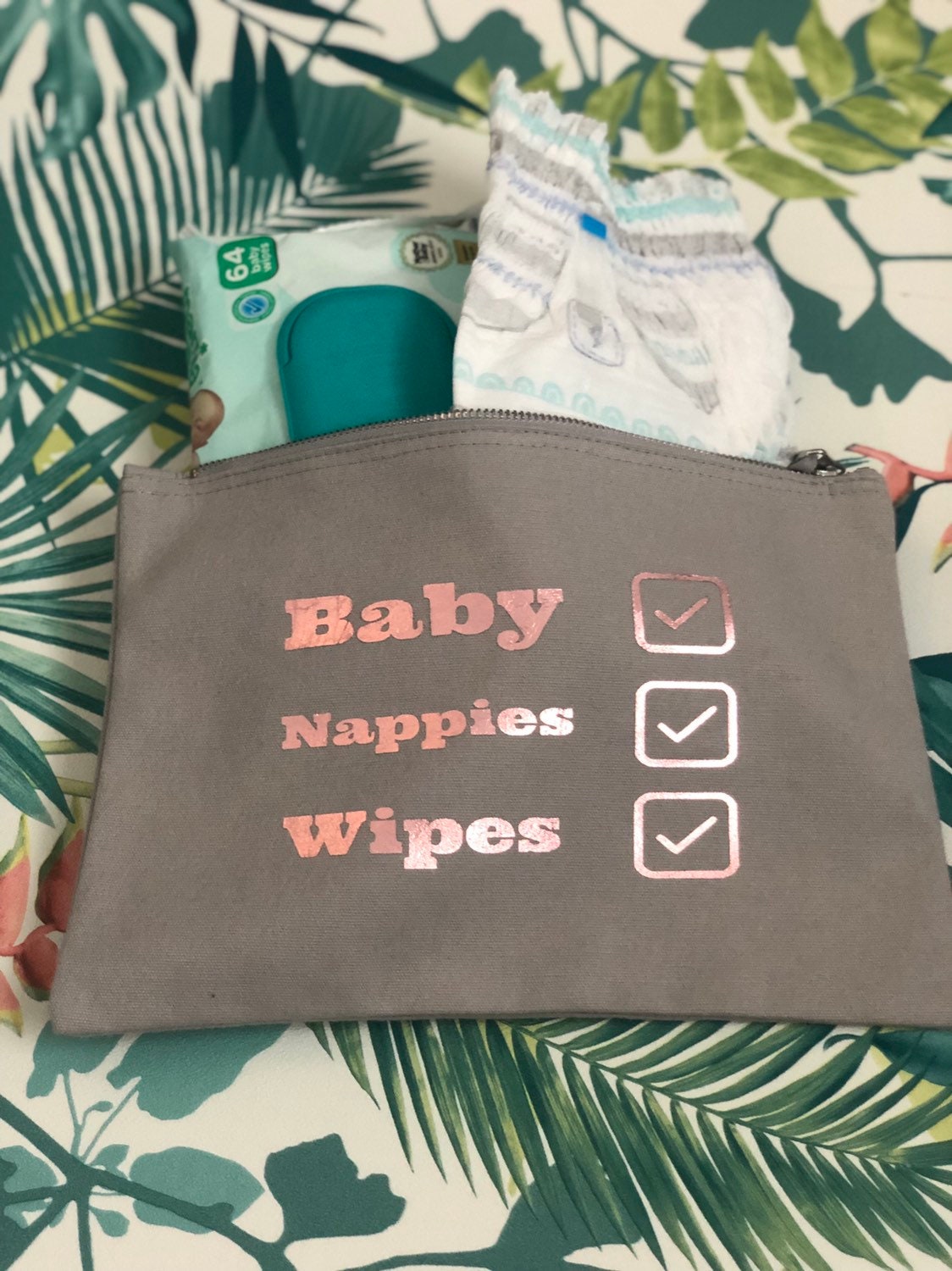 rose gold nappy bag