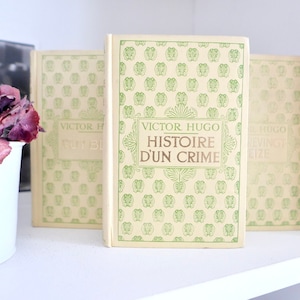 3 French Antique Books ( Victor Hugo ),  Vintage French Books, Decorative Book Set, Original Nelson Editions