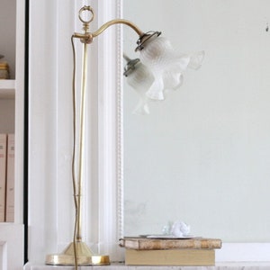Antique art-nouveau desk lamp made of brass