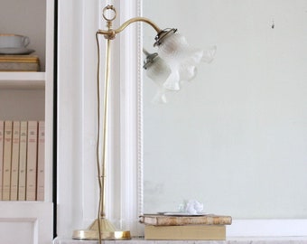 Antique art-nouveau desk lamp made of brass