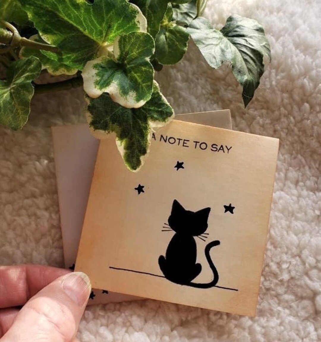 Black Cat Note Cards, Cat Lovers Note Cards, Small Note Cards, Blank ...