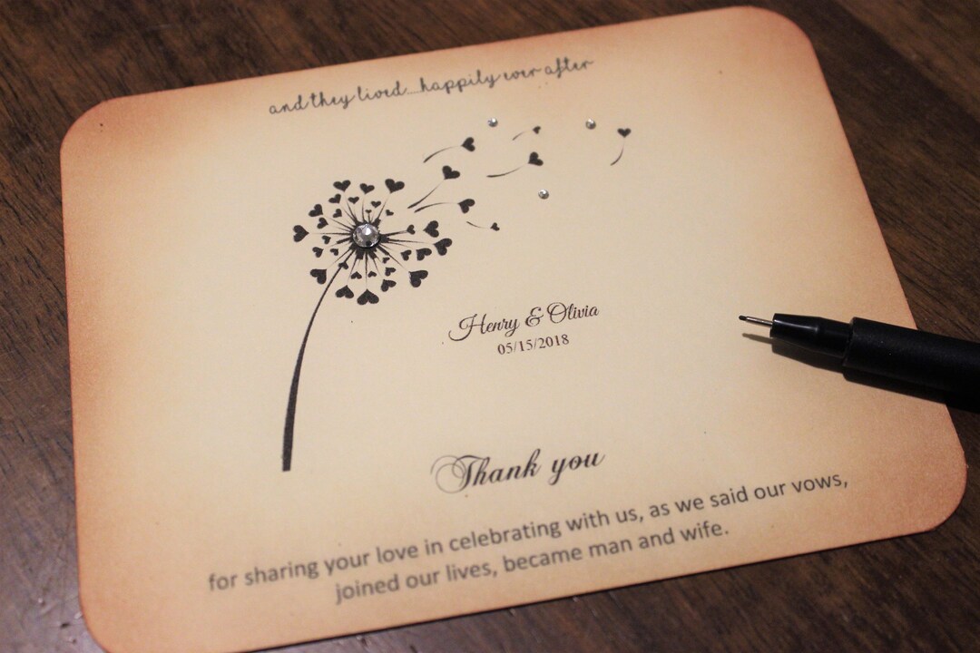 Thank You Note Cards, Personalized Wedding Couples Stationery Set ...