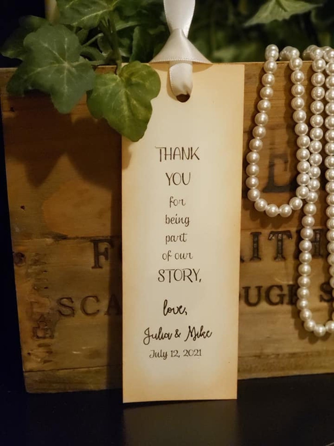 Wedding Favor Bookmark Favor Personalized Wedding Thank You | Etsy