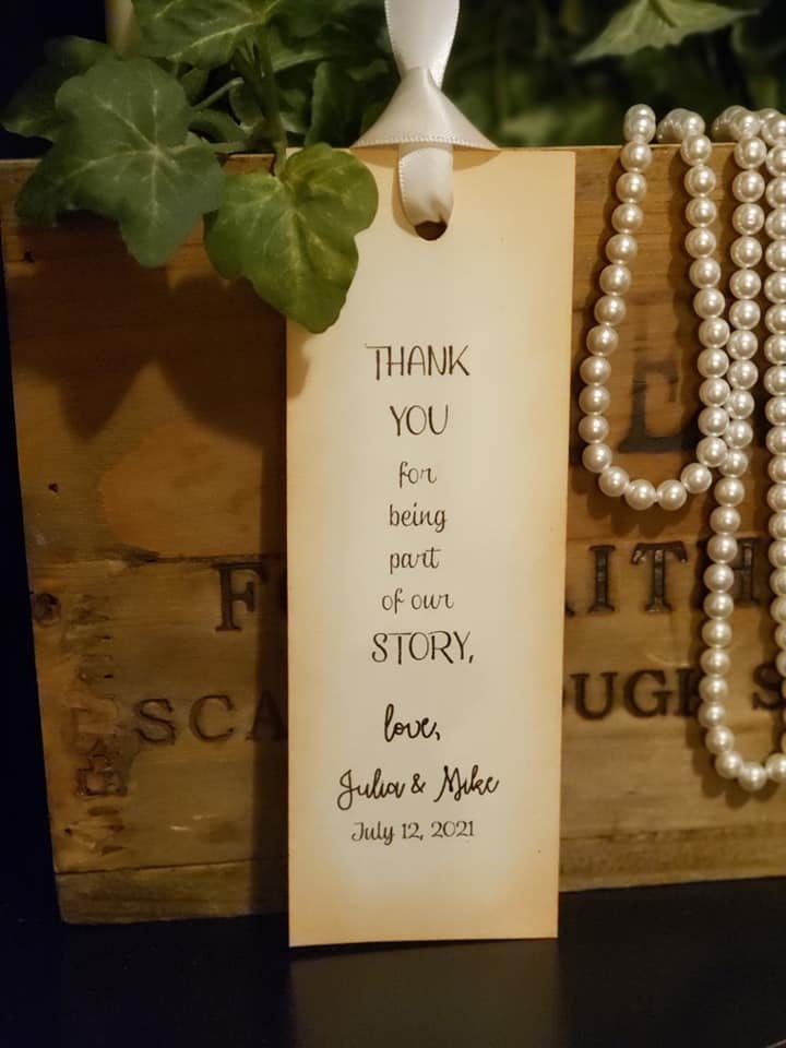 Bridal Shower Bookmarks Favors Wedding Favor Bookmark Thank Etsy