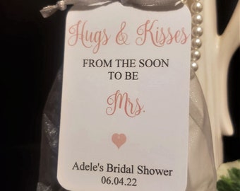 Hugs and Kisses Bridal Shower Bags, Hershey Kiss Bridal Shower Bags, Bags and Tags, Printed