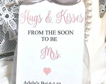 Hugs and Kisses Bridal Shower Favor Bags with Tags
