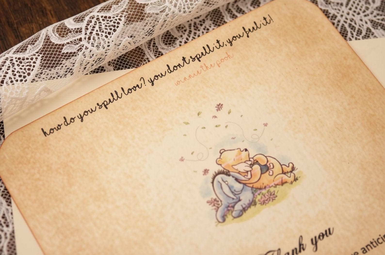 Pooh Thank You Cards - Etsy