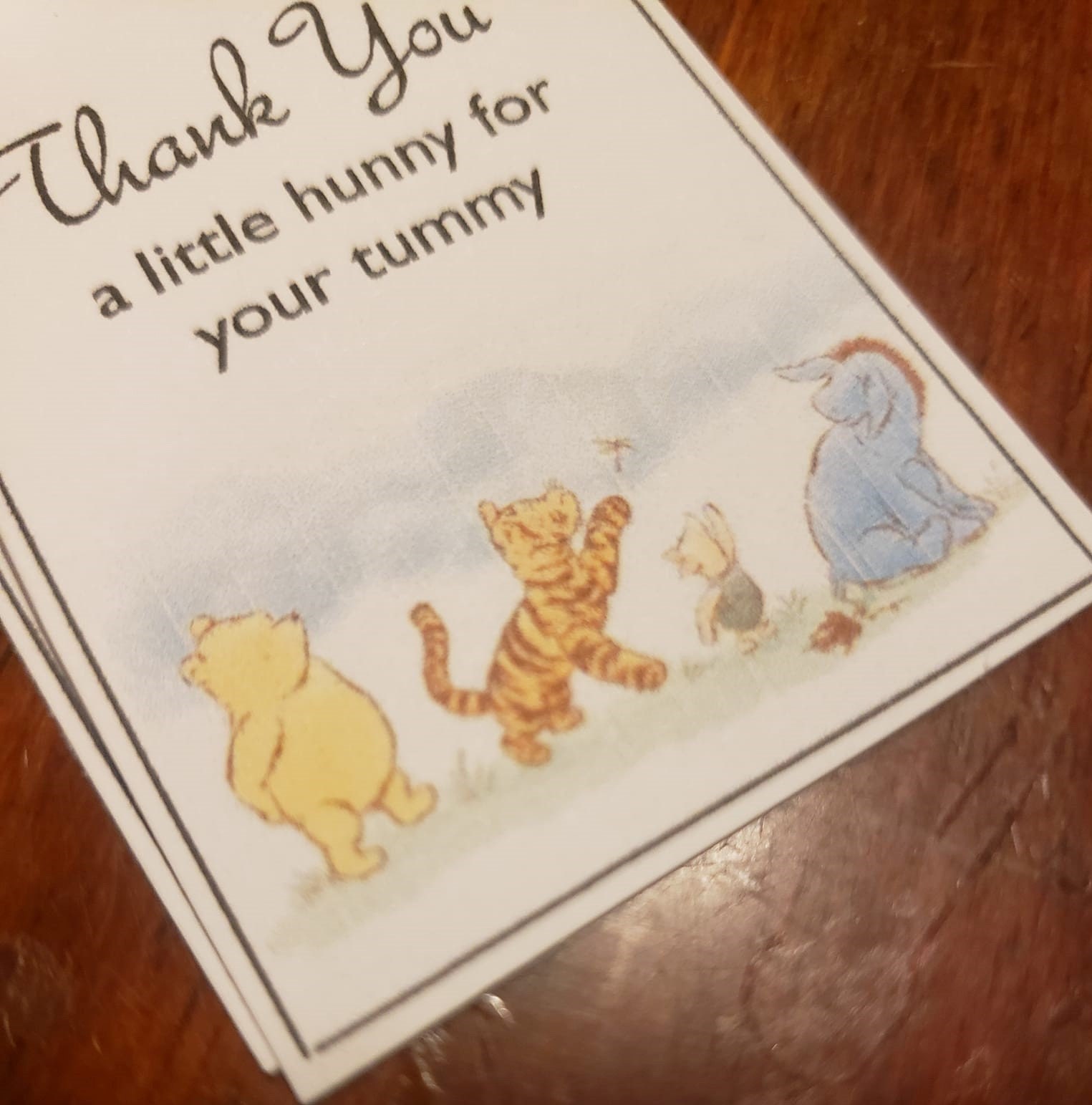 Winnie the Pooh Favor Tags A Little Hunny for Your Tummy Pooh - Etsy