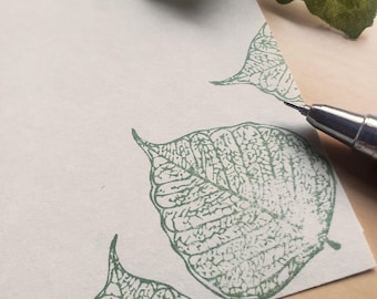 Personalized Stationery Set Stellar Green Leaf, Letter Writing Paper