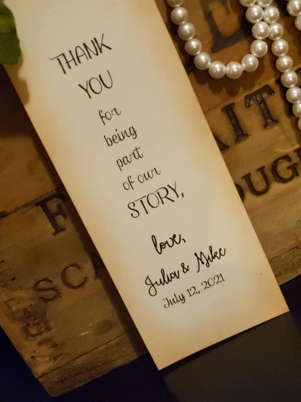 Bridal Shower Bookmarks Favors Wedding Favor Bookmark Thank Etsy