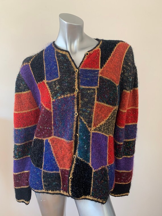 Mohair patchwork cardi