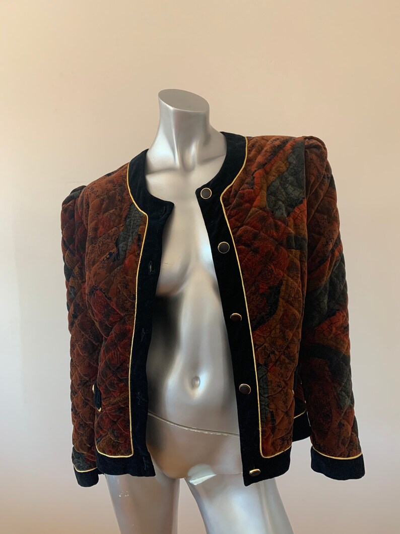 Quilted velvet vintage patterned jacket Etsy