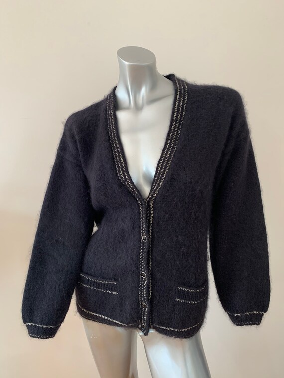 Super soft black angora cardi