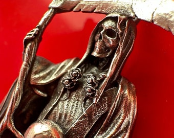 Santa muerte necklace sterling silver pendant necklace goth jewelry Custom necklace aesthetic jewelry handmade gift