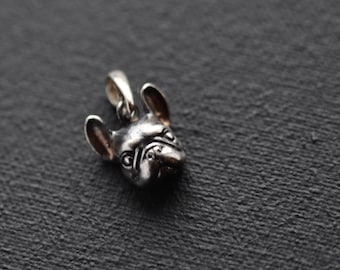 French bulldog small pendant without chain Sterling silver pendant necklace dog gifts for owners