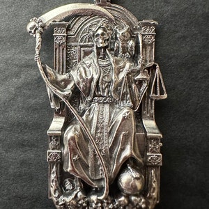 Santa muerte sterling silver pendant necklace goth jewelry Custom necklace aesthetic jewelry handmade gift