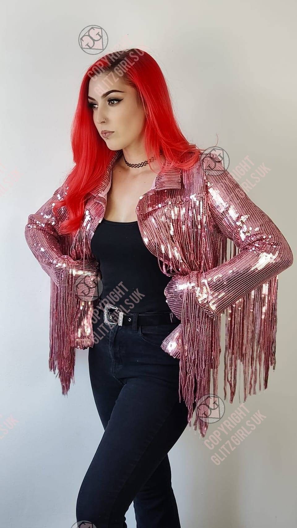 Tinsel Fringe Jacket Sparkly Silver 70s 80s 90s Style Iridescent Festival  Party Rave Outfit Carnival Dance Costume Holographic Glitzy Duster 
