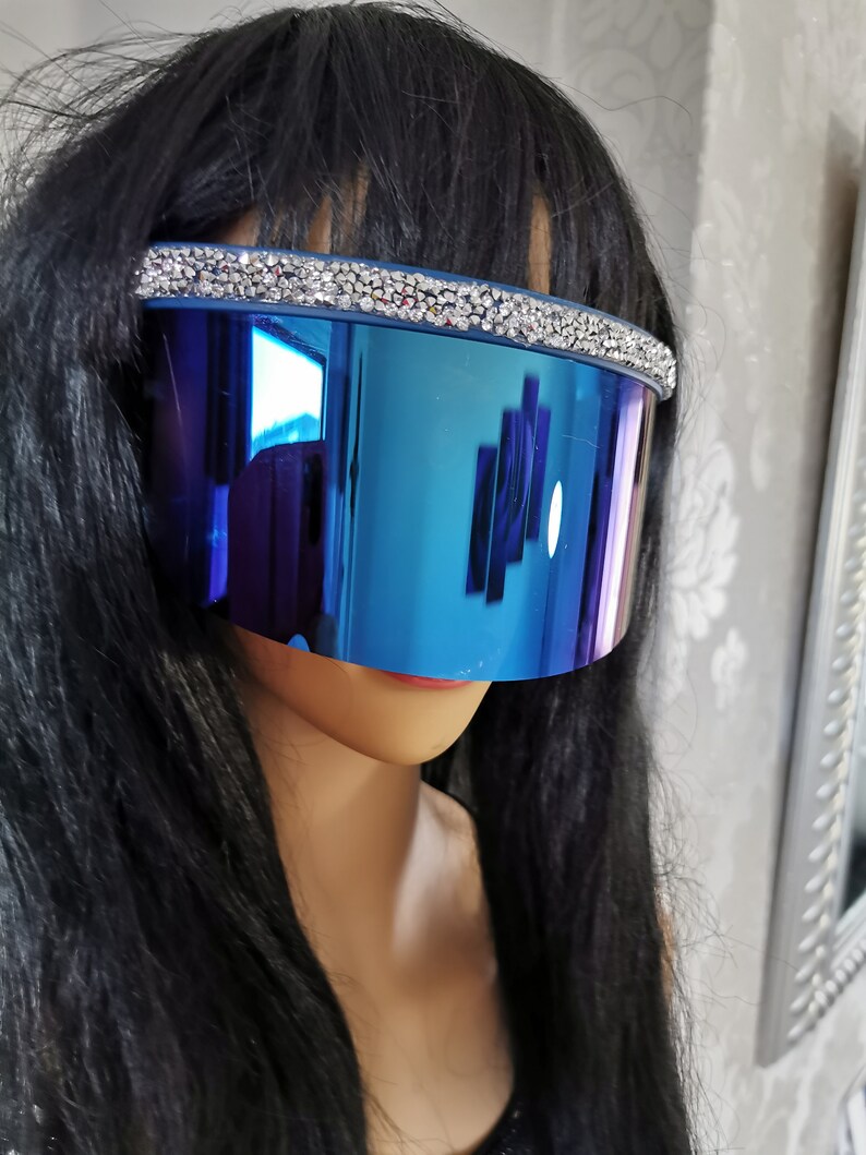 Mirrored Sunglasses / Visor available in 4 colours of lenses. Etsy