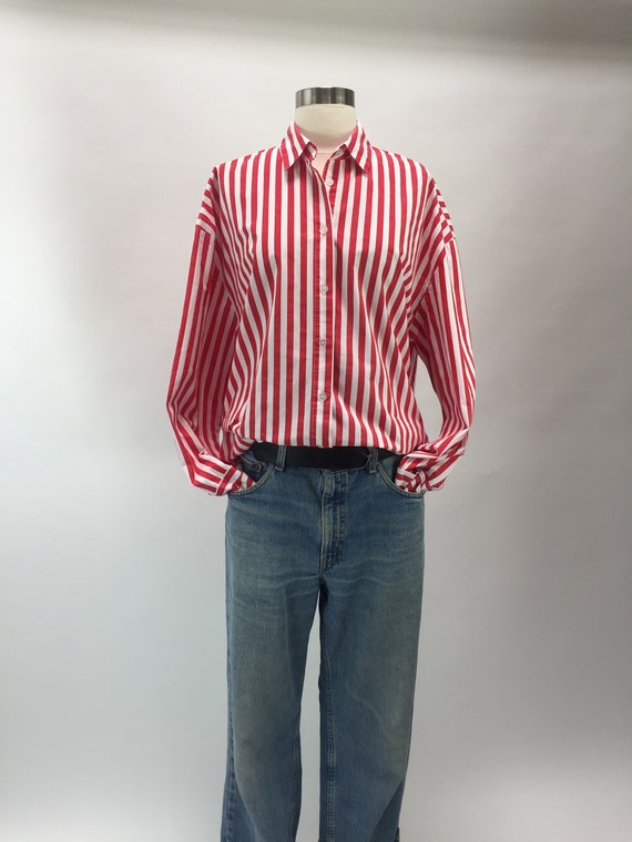Red/White stripe cotton shirt