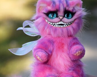 チェシャ猫のふわふわリアルなおもちゃ ピンク - Etsy 日本