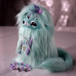 Handmade Faux Fur Fantasy Creature: Magical Home Decor