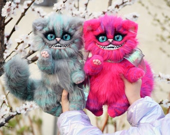 Cheshire kitten fluffy realistic toy Pet OOAK