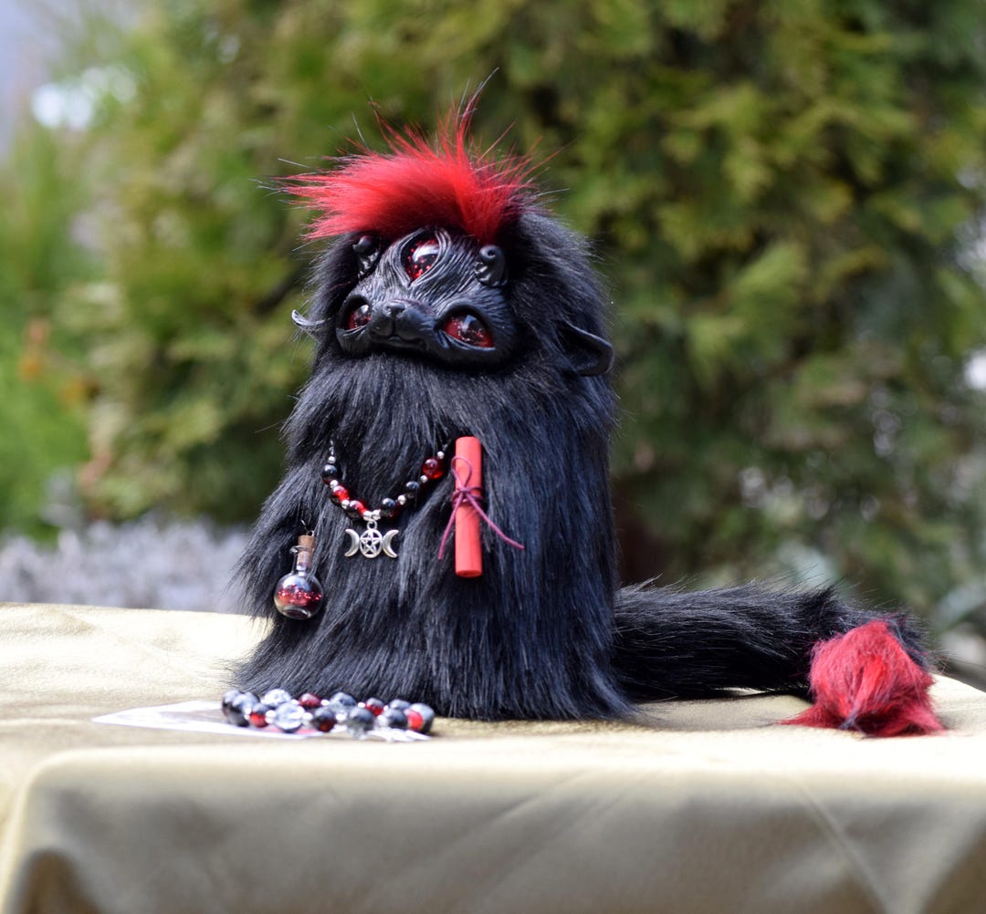 Demon Ragdoll Gothic Demon Art Doll, Dark Familiar Spirit, Handmade Fantasy Creature ...